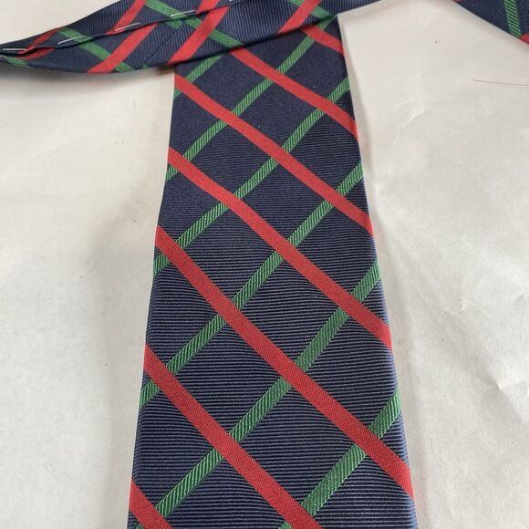 Robert Jensen Red Blue Green Silk Neck Tie Made In Italy Hand Sewn Diamond - Picture 3 of 8